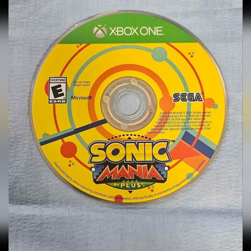 XBOX ONE SONIC MANIA DISC ONLY